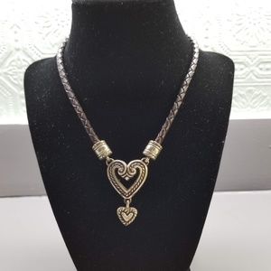 Braided leather necklace